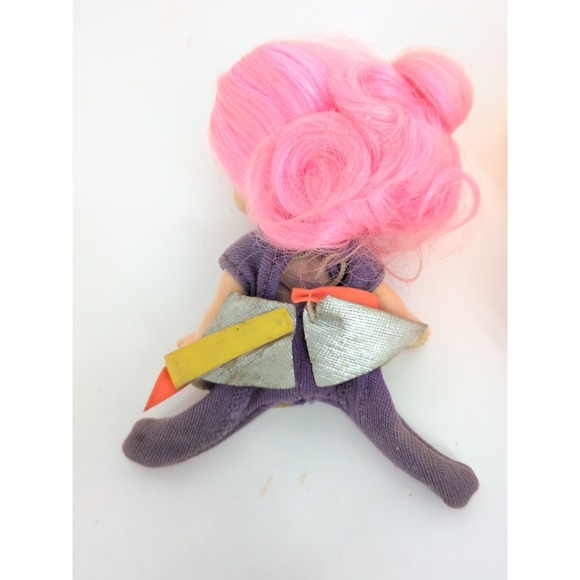 Vintage 1969 Remco Finger Ding Dolls Hand Puppet Toys Girl Doll Pink Yellow Hair - Picture 4 of 5